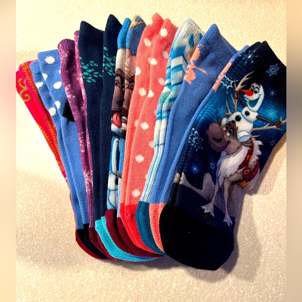Frozen low cut socks mix 9 pairs size L 13-4 88% polyester 10%cotton 2%spandex